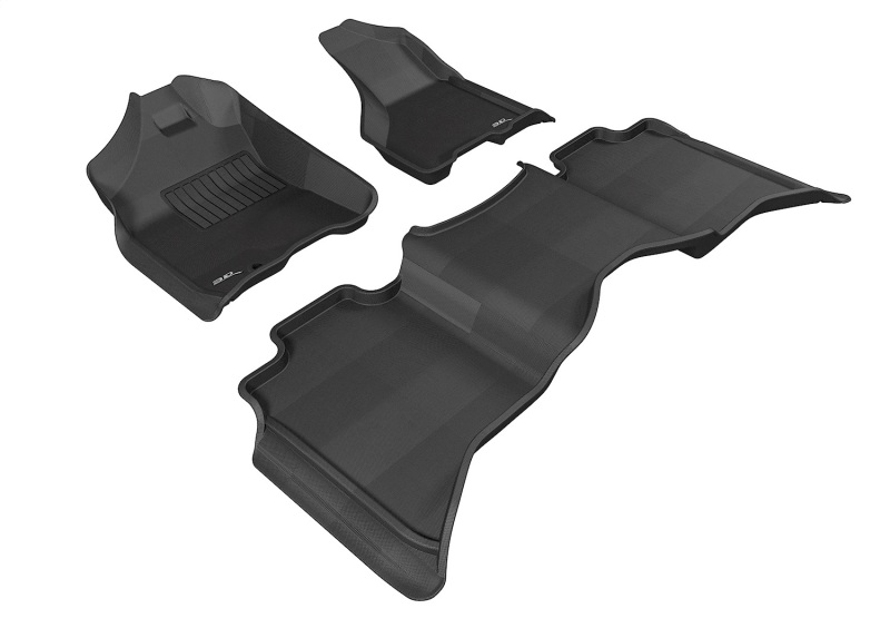 Dodge Ram 3500 Crew Cab Floor Mats - Full Set - 3D MAXpider - Kagu Black - Black - `09-`12